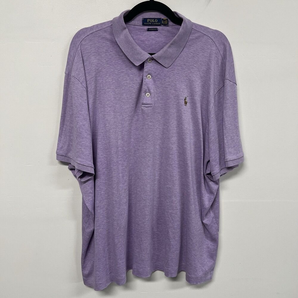 Polo Ralph Lauren Purple Polo Shirt XL Classic Fit Multi-Color Pony Golf Preppy
